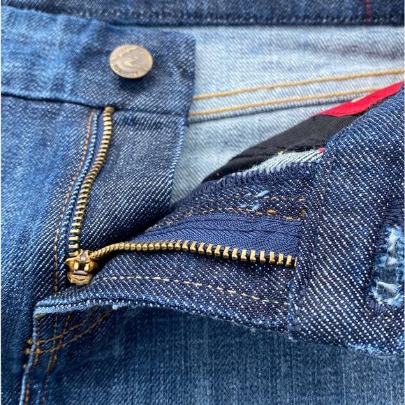 New Citizens of Humanity Blue Dark Wash Faded Distressed Denim Mini Skirt  Sz 28 - Picture 12 of 12